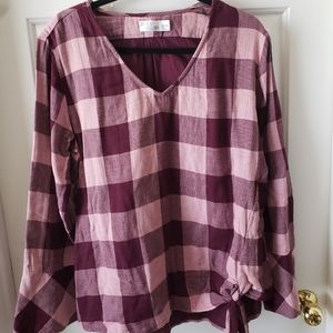 Plaid Tied Top